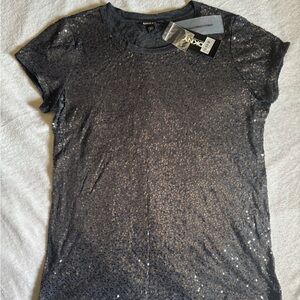 DKNY Black Sequin Women's Top